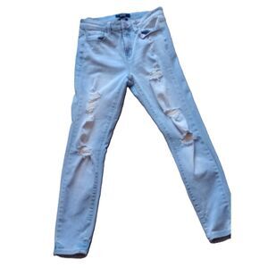 Aero Women's 8 Reg Destressed Light Blue High Rise Jeggings